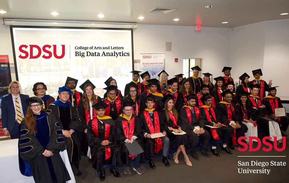 group of graduates in cap and gown